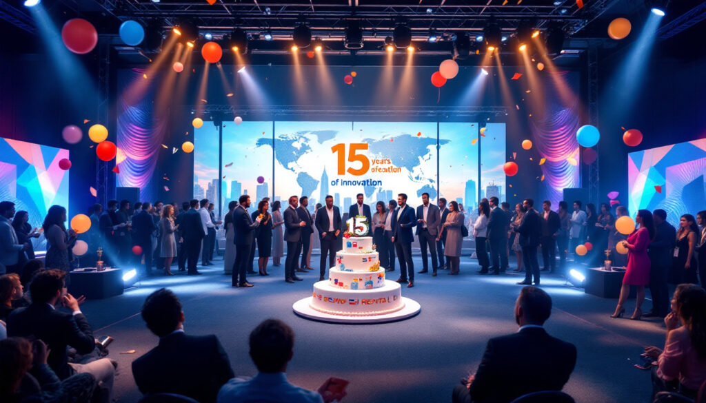 célébrez le 15e anniversaire de one world rental, expert en solutions technologiques pour événements. découvrez comment l'entreprise poursuit son expansion internationale en offrant des innovations qui transforment vos événements en succès mémorables.