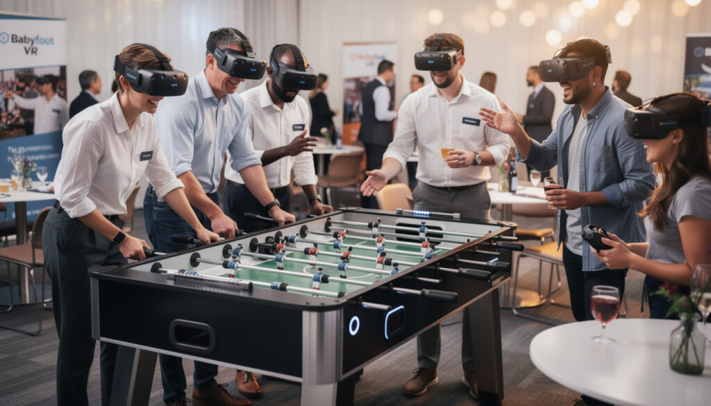 découvrez babyfoot vr, une expérience immersive unique qui transforme vos événements en moments inoubliables grâce à un babyfoot virtuel interactif et dynamique.