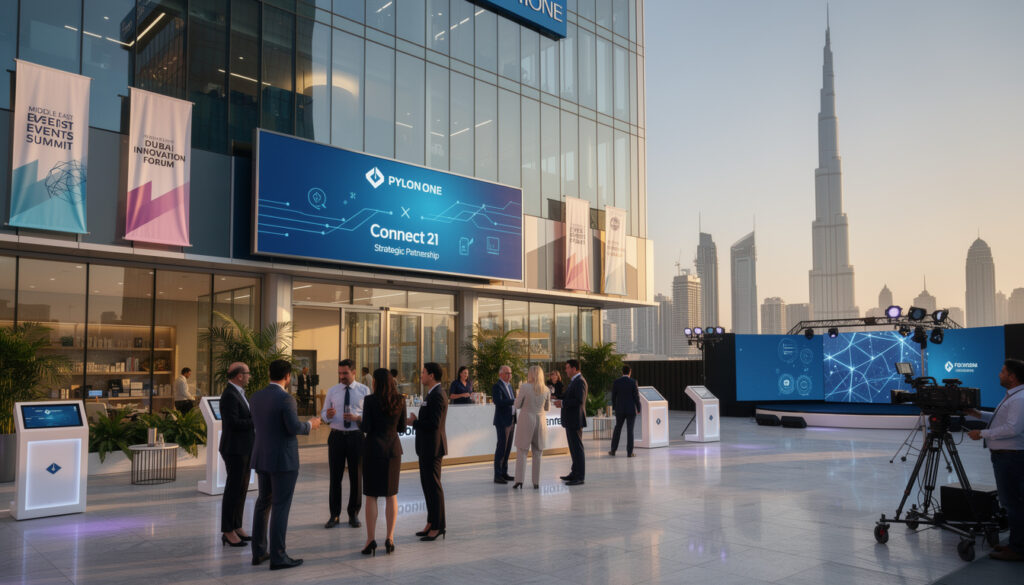 pylon one ouvre un bureau à dubaï et renforce son partenariat avec connect 21 pour capitaliser sur la croissance dynamique des événements au moyen-orient, offrant ainsi des opportunités accrues et une présence locale renforcée.
