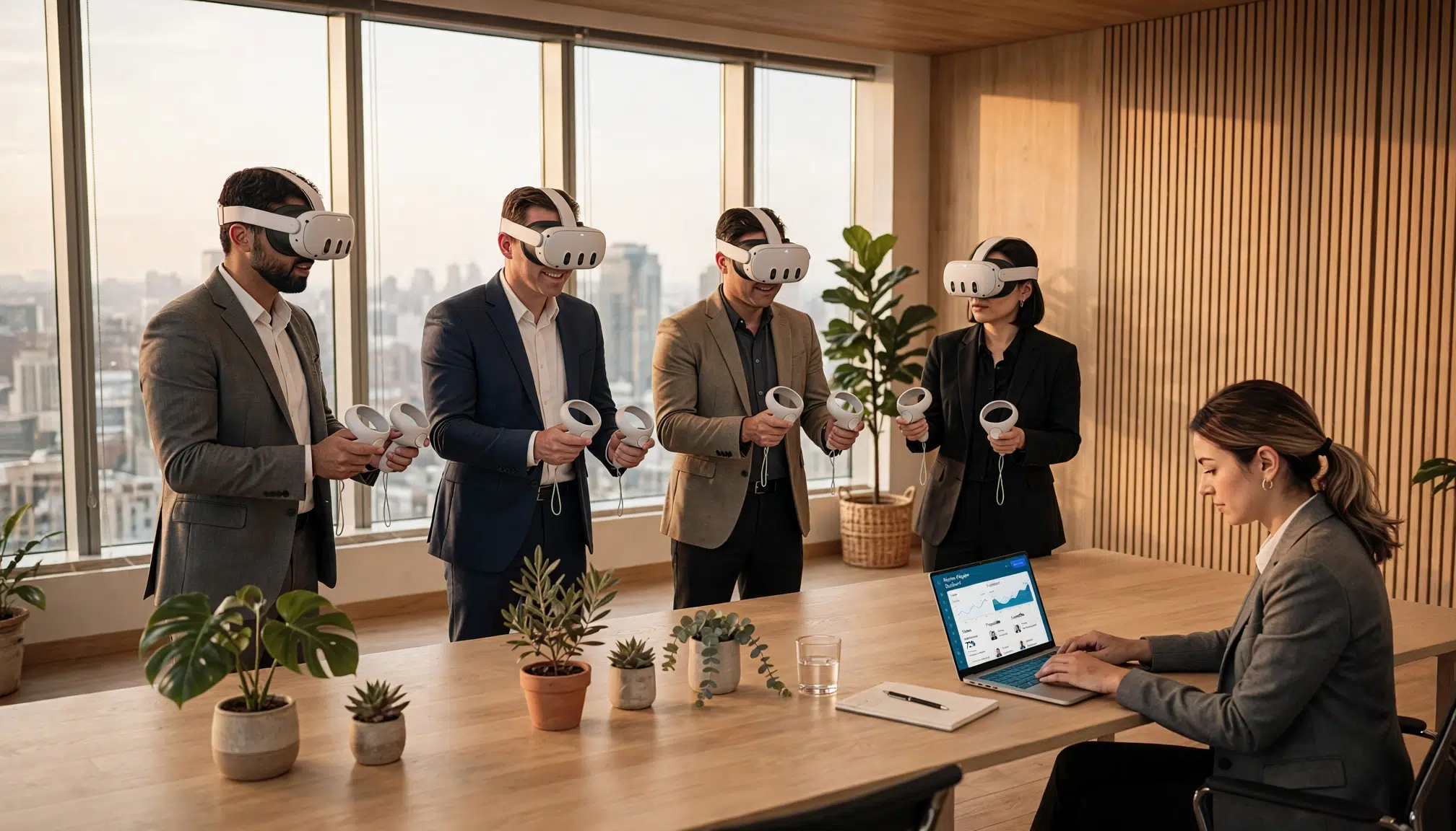 Collaborateurs lors d'une animation vr entreprise