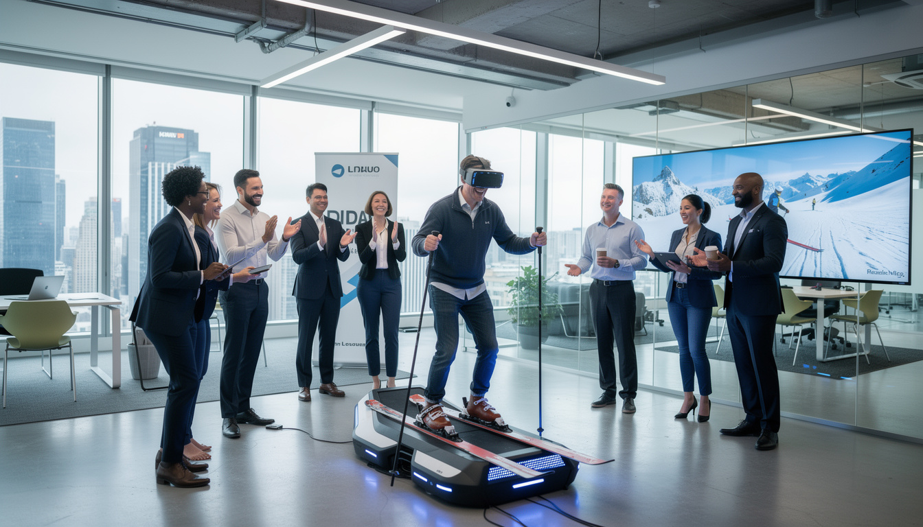 découvrez notre simulateur de ski alpin en entreprise, l'animation parfaite pour vos soirées d'hiver. offrez à vos collaborateurs une expérience immersive et dynamique pour renforcer la cohésion et l'esprit d'équipe.