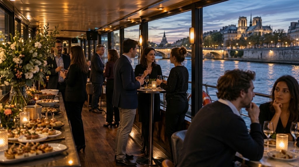 soirée d'entreprise sur une péniche à paris