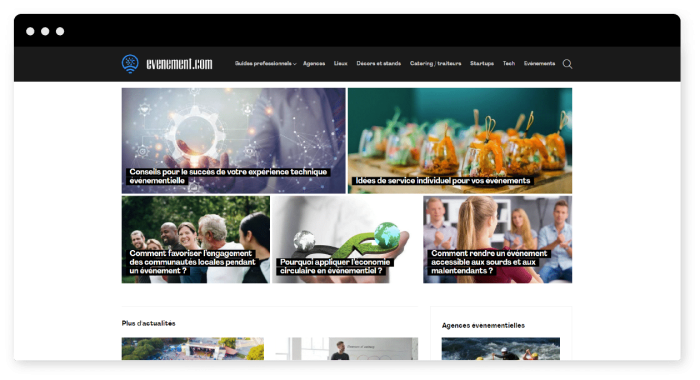 site internet d'actualités Emotion, Cohésion & Organisation
