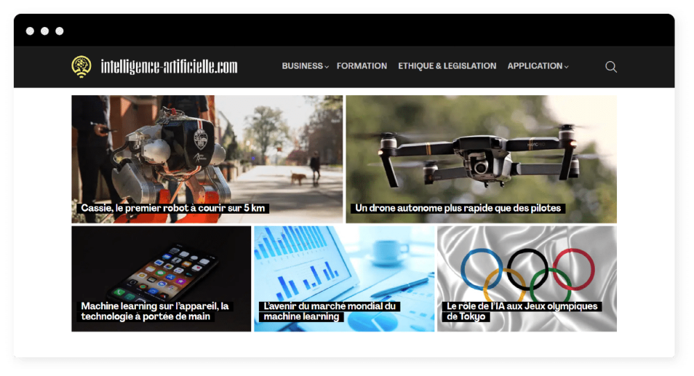 site internet d'actualités Innovation, Robotique & I.A