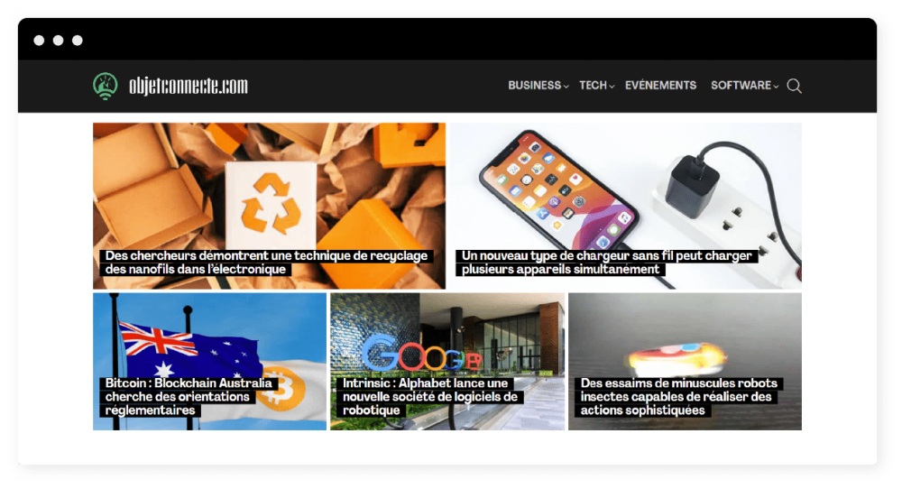 site internet d'actualités IoT, Innovation & Electronique