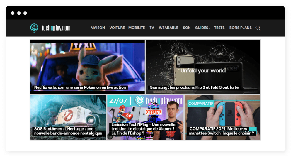 site internet d'actualités Tech, Gaming & Pop culture